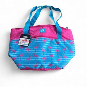 Igloo Cooler Insulated Beach Tote Bag Pink Blue‎ Flamingo 30 Cans